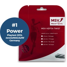 MSV Tennis String Hepta Twist (Durability+Spin) red 12m Set